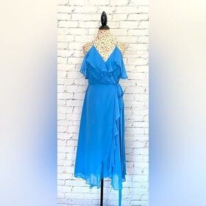Jenny Packham Cold Shoulder Chiffon Gown- cornflower blue Size 10